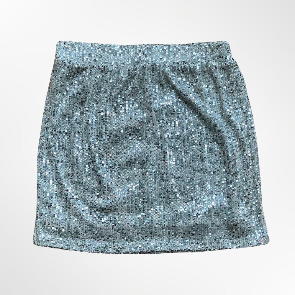 Silver sequin mini skirt NWT glam going out night out party new year's